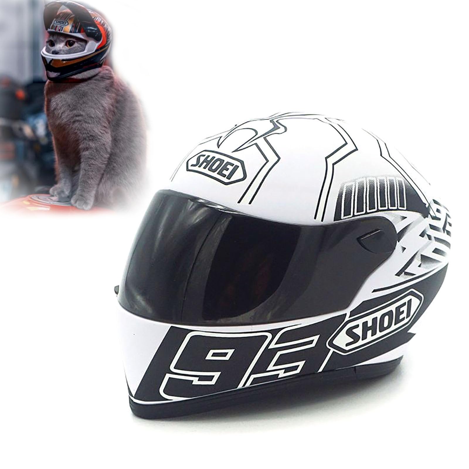 Katzen-Mini-Motorradhelm für Erwachsene Katzen und Welpen. Rennsportfans sammeln kleine Geschenke für Outdoor-Fahrrad- und Motorradfahrten von DCLINA