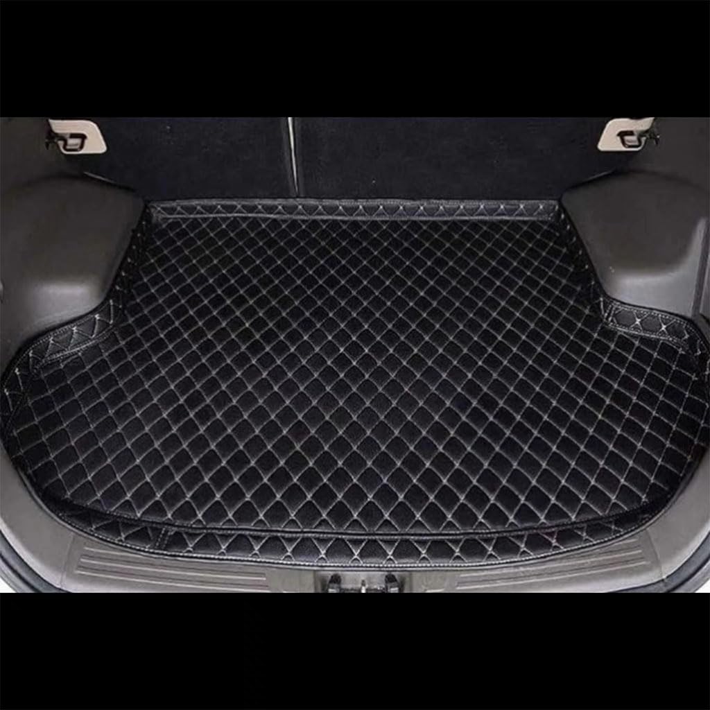 Auto Kofferraum Schutzmatte für BMW X4 2019-2024 G02, Langlebiges rutschfest Wasserdicht Leder Kofferraummatten Interieur ZubehöR,High Edge Diamond Black Beige von DCSNXZF