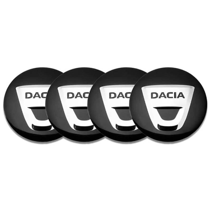 4 Stück Auto Nabendeckel für Dacia Duster 2018-2025, Nabendeckel Hochwertigem ABS Staubdicht Radzierblende Radmitte Emblem Zubehör,A-Black von DCZBYCJ