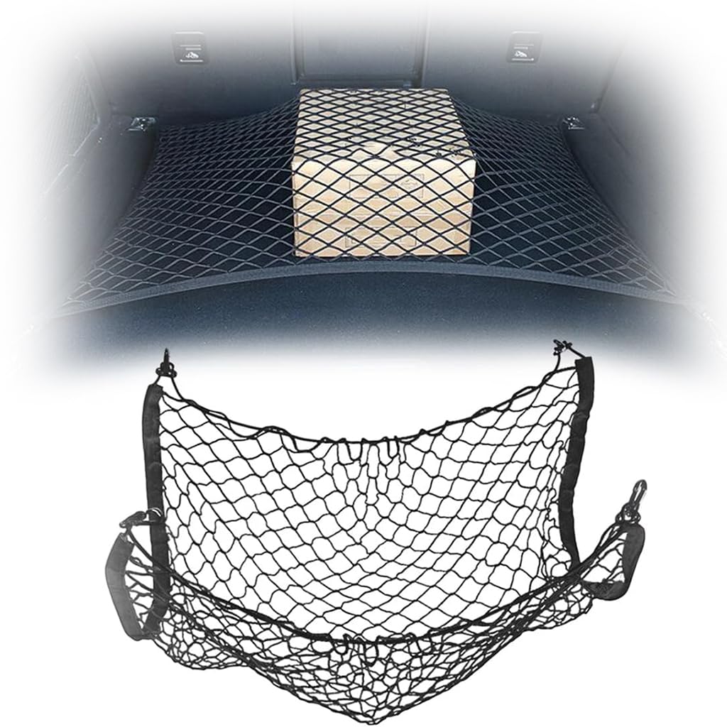 Auto Kofferraumnetz für 300c 2006-2012, Elastisch Nylon Kofferraumnetz Lagerung Mesh Auto Gepäcknetz Kofferraum ZubehöR,90X55cm von DCZBYCJ