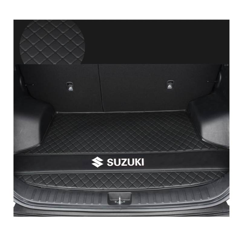 Auto Leder Kofferraummatten für Suzuki Swift 2005-2013, Verschleißfeste Kratzfeste Kofferraumschutz Gepäckmatte Teppiche Zubehör,A-Black von DCZBYCJ