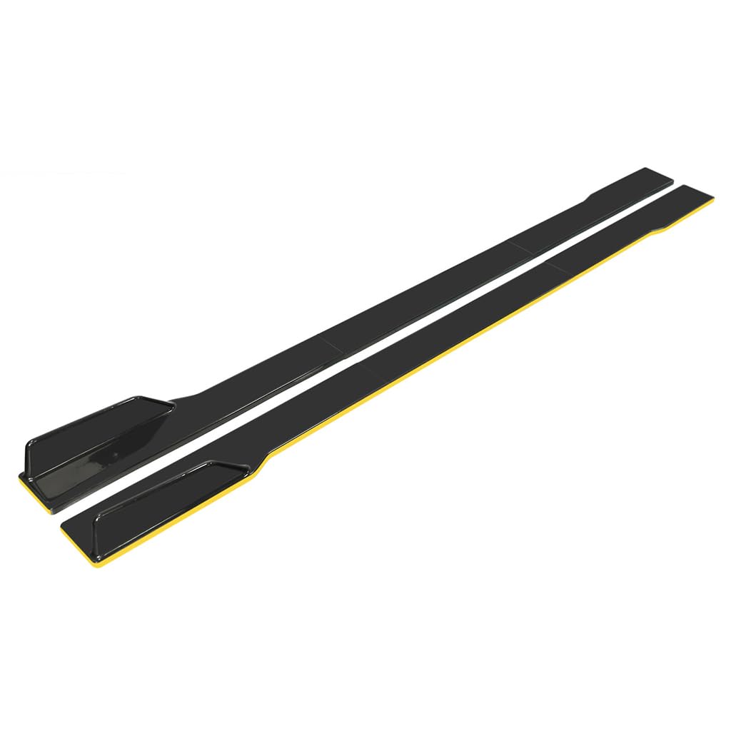 Auto Seitenschweller für BMW 5 Series E60+E61 2003-2010, Auto Seitenschweller Flügeldiffusor Seitenschürze Seitenrock Splitter Zubehör,2.2m Black+Yellow von DCZBYCJ