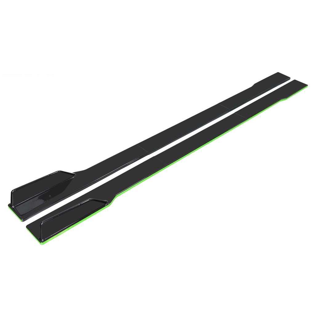 Auto Seitenschweller für Jaguar XK 2006-2015, Auto Seitenschweller Flügeldiffusor Seitenschürze Seitenrock Splitter Zubehör,2.2m Black+Green von DCZBYCJ