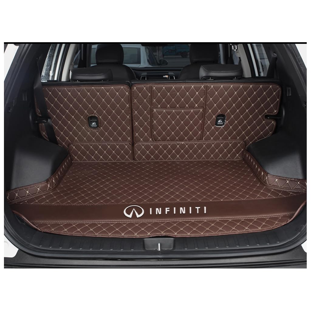 Vollabdeckung Auto Kofferraummatten für Infiniti FX 2009-2013, Auto Leder Kofferraummatten Kratzfeste Kofferraum Schutzmatten Zubehör,E-Coffee von DCZBYCJ