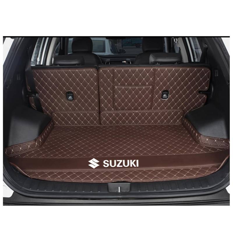 Vollabdeckung Auto Kofferraummatten für Suzuki Swift 2005-2012, Auto Leder Kofferraummatten Kratzfeste Kofferraum Schutzmatten Zubehör,E-Coffee von DCZBYCJ