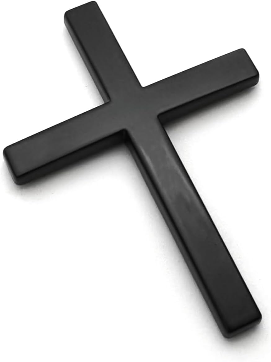 1 x Metall-Aufkleber mit Jesus-Kreuz, christliches Kreuz, Aufkleber für Auto, Kofferraum, Heckklappe, Seitenkotflügel, Dekoration (schwarz) von DDDXF