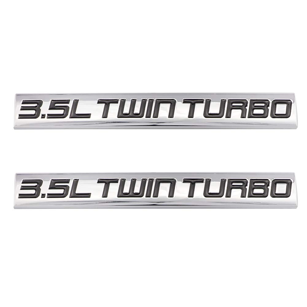 2 Stück 3D 3,5 l Twin Turbo Emblem Chrom Finish Metall Emblem Badge Kotflügel Kofferraum Auto Aufkleber Aufkleber von DDDXF