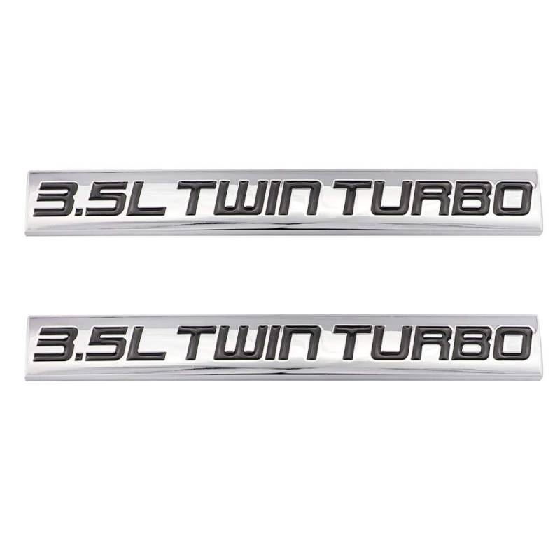 2 Stück 3D 3,5 l Twin Turbo Emblem Chrom Finish Metall Emblem Badge Kotflügel Kofferraum Auto Aufkleber Aufkleber von DDDXF