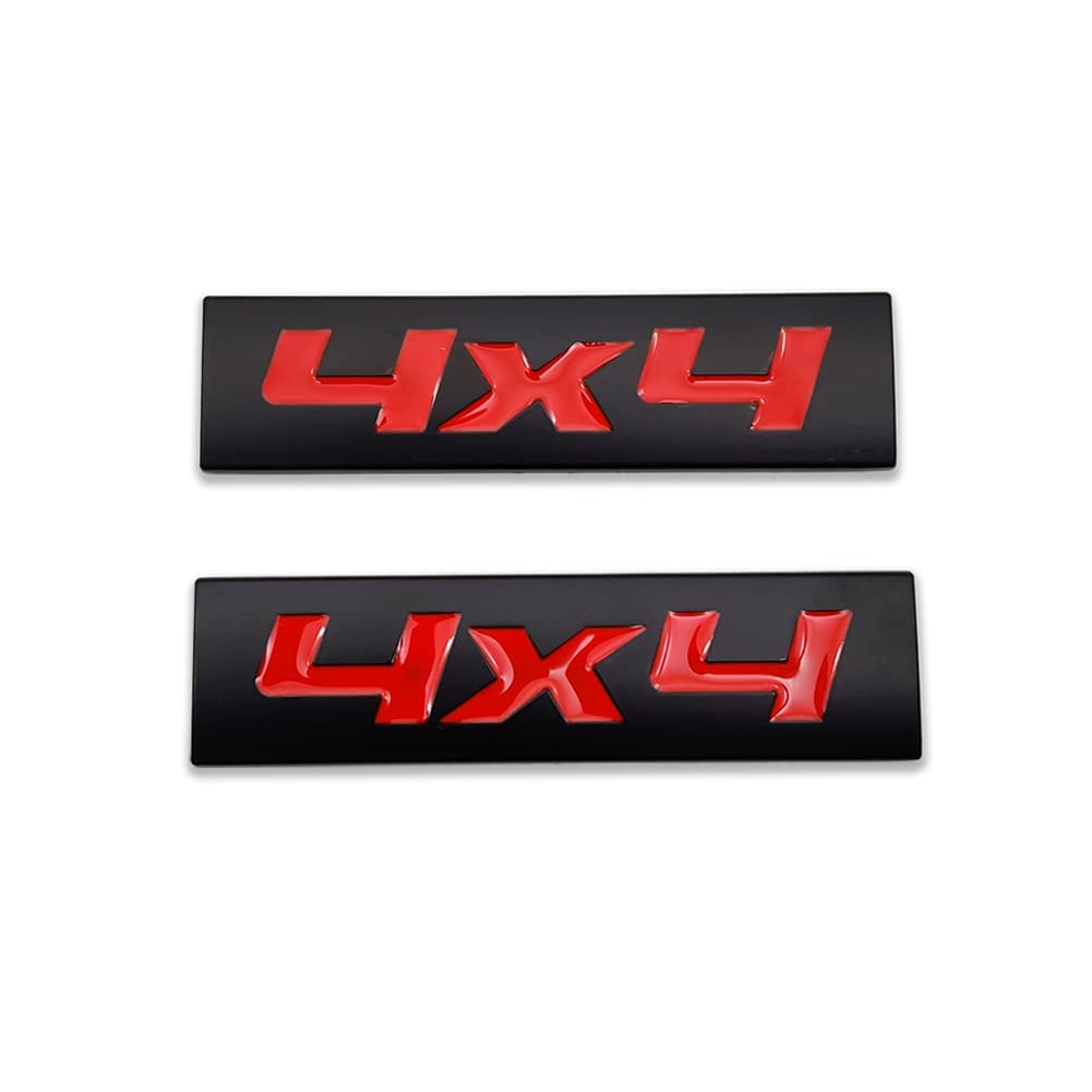 2 x Chrom-Metall-Logo-Auto-Emblem, Premium-3D-Abzeichen, Autotür-Schutzblech, Seitenflügel-Aufkleber (schwarz und rot, 10,2 x 10,2 cm) von DDDXF