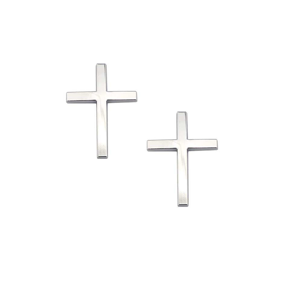 2 x Kreuz Auto Emblem für Christen/Jesus Auto Motorrad Fahrrad Styling Badge Aufkleber (Silber) von DDDXF