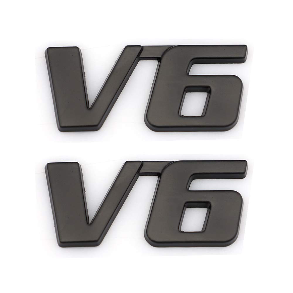 2 x V6 Emblem Badge 3D Metall Heckklappe Deckel Ersatz für Highlander Sport Namensschild Dekorativ von DDDXF