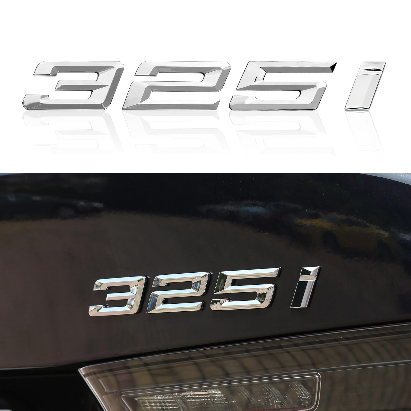 320i 328i 330i 335i Emblem-Aufkleber, Kofferraumdeckel, Heckemblem, Namensschild, Aufkleber, Nummernbuchstabe, ABS-Ersatz (Silber, 325i) von DDDXF