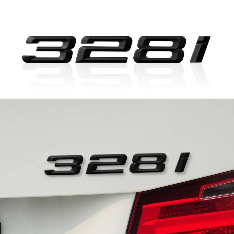 320i 328i 330i 335i Emblem-Aufkleber, Kofferraumdeckel, Heckemblem, Namensschild, Aufkleber, Nummernbuchstabe, ABS-Ersatz (schwarz, 328i) von DDDXF