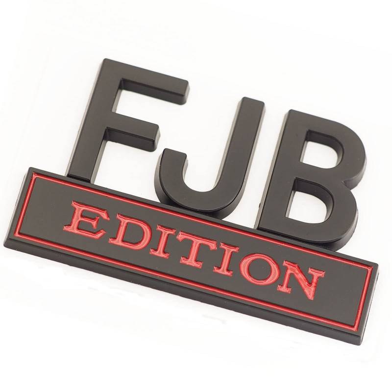 FJB Edition Emblem 3D Kotflügel Abzeichen Aufkleber Auto LKW Ersatz für Universal Fahrzeug Auto LKW SUV Chrom Schwarz (Schwarz Rot) von DDDXF