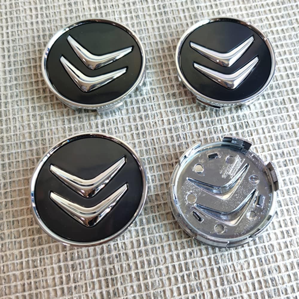 4 Stück Nabendeckel Radkappen,für Citroen 60mm ABS Auto-Nabenkappen mit Logo, Autoteile Nabenmittenkappe von DDFFRBBC