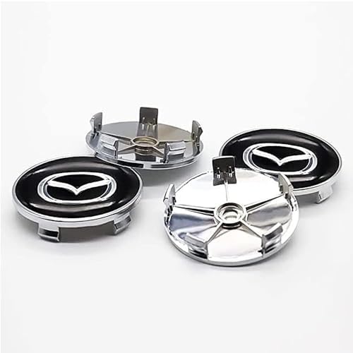 4 Stück Nabendeckel Radkappen,für Mazda 60mm ABS Auto-Nabenkappen mit Logo, Autoteile Nabenmittenkappe von DDFFRBBC