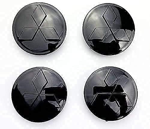 4 Stück Nabendeckel Radkappen,für Mitsubishi Grey 60MM, ABS Auto-Nabenkappen mit Logo, Autoteile Nabenmittenkappe von DDFFRBBC