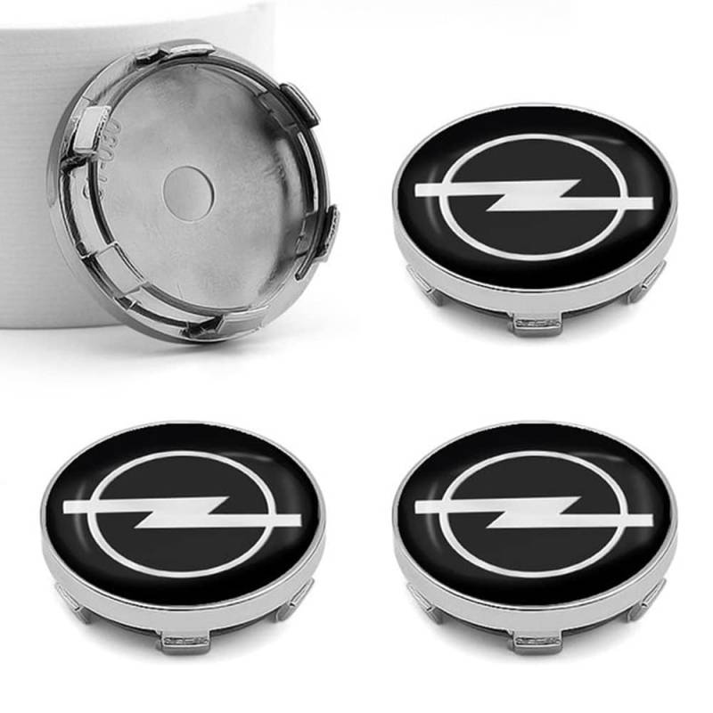 4 Stück Nabendeckel Radkappen,für Opel Astra H J G K Insignia Corsa D Vectra C Zafira B 60mm ABS Auto-Nabenkappen mit Logo, Autoteile Nabenmittenkappe von DDFFRBBC