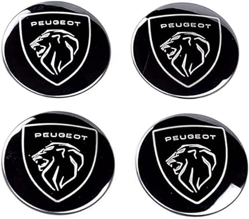 4 Stück Nabendeckel Radkappen,für Peugeot New 5008 4008 3008 2008 508 408 308 208 RCZ 56mm ABS Auto-Nabenkappen mit Logo, Autoteile Nabenmittenkappe von DDFFRBBC