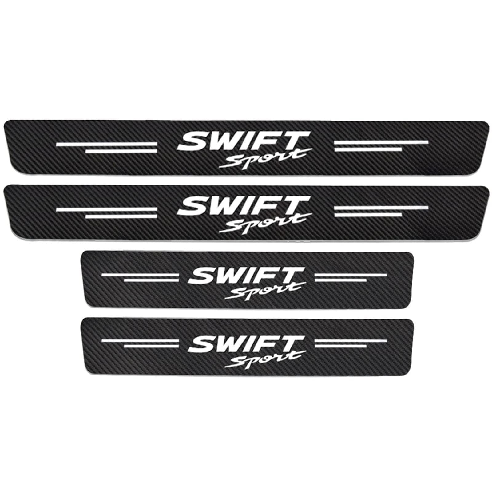 4 Stück Auto Kohlefaser Einstiegsleisten TüRschweller Aufkleber, für Suz-uki Swift Sport AntiKratz Schutzleisten Kick Plates Schutz, Abnutzungs Türschwellen Abdeckung Protector Tuning Styling Zubehör von DDGFHGHK