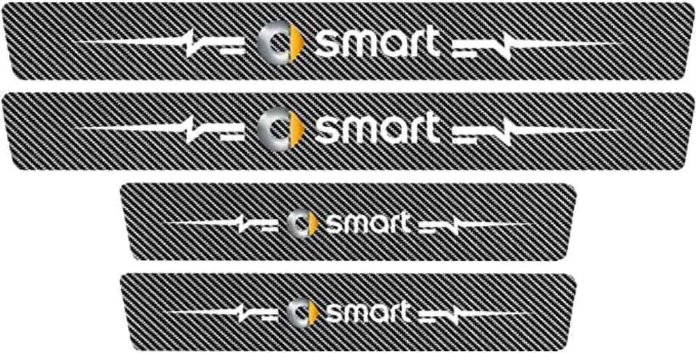 4 Stück Auto Kohlefaser Türschwelle Schutzstreifen für Smart Fortwo Forfour, Kohlefaser Trittschutz Einstiegsleisten Aufkleber Kratzschutzfolien Styling Zubehö von DDGFHGHK