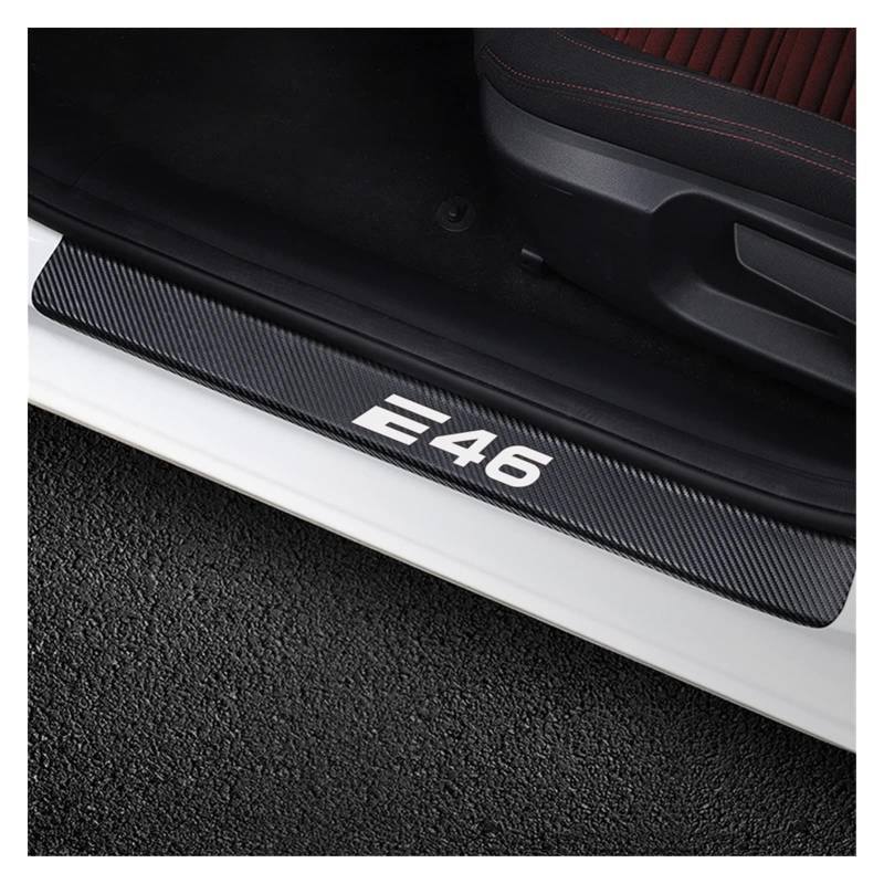 Auto Kohlefaser Einstiegsleisten Für B-MW E46 Tuning Zubehör 4 STÜCKE Auto Scuff Plate Türschwelle Sill Aufkleber,Black von DDGFHGHK