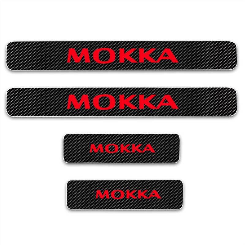 Auto Kohlefaser Einstiegsleisten Für Op-EL Mokka Tuning Zubehör 4 STÜCKE Auto Scuff Plate Türschwelle Sill Aufkleber,Red von DDGFHGHK