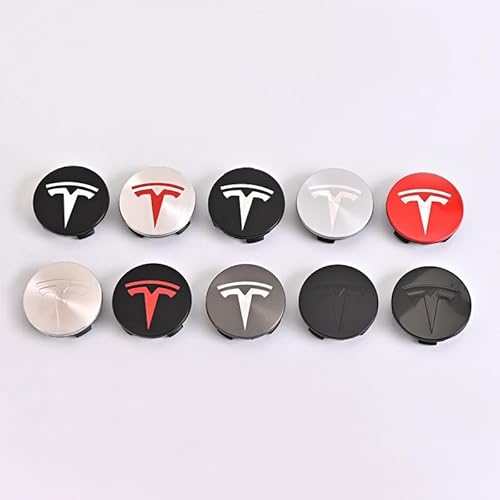 4 Stück Auto Nabendeckel für Tesla Model S 2012-2016,ABS Radkappen Nabe Mitte Abdeckung Ersetzen Original Felgenkappen mit Logo Emblem Kfz Dekorative Zubehör,A von DDHHBH