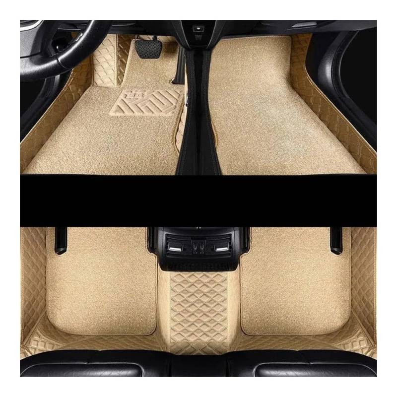 Automatten der Serie Auto-Fußmatten Auto-Fußmatten Benutzerdefinierte Auto-Fußpolster Auto-Teppichbezug Innenausstattung Für Peugeot für 408 2010 2011 2012 2013(Beige) von DEAVER