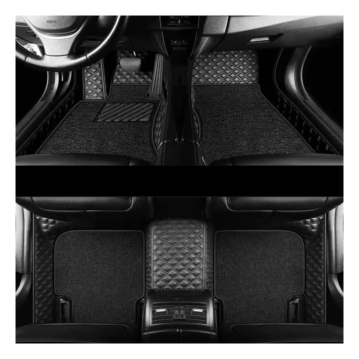 Automatten der Serie Auto-Fußmatten Auto-Fußmatten Benutzerdefinierte Auto-Fußpolster Auto-Teppichbezug Innenausstattung Für Peugeot für 408 2010 2011 2012 2013(Black-01) von DEAVER