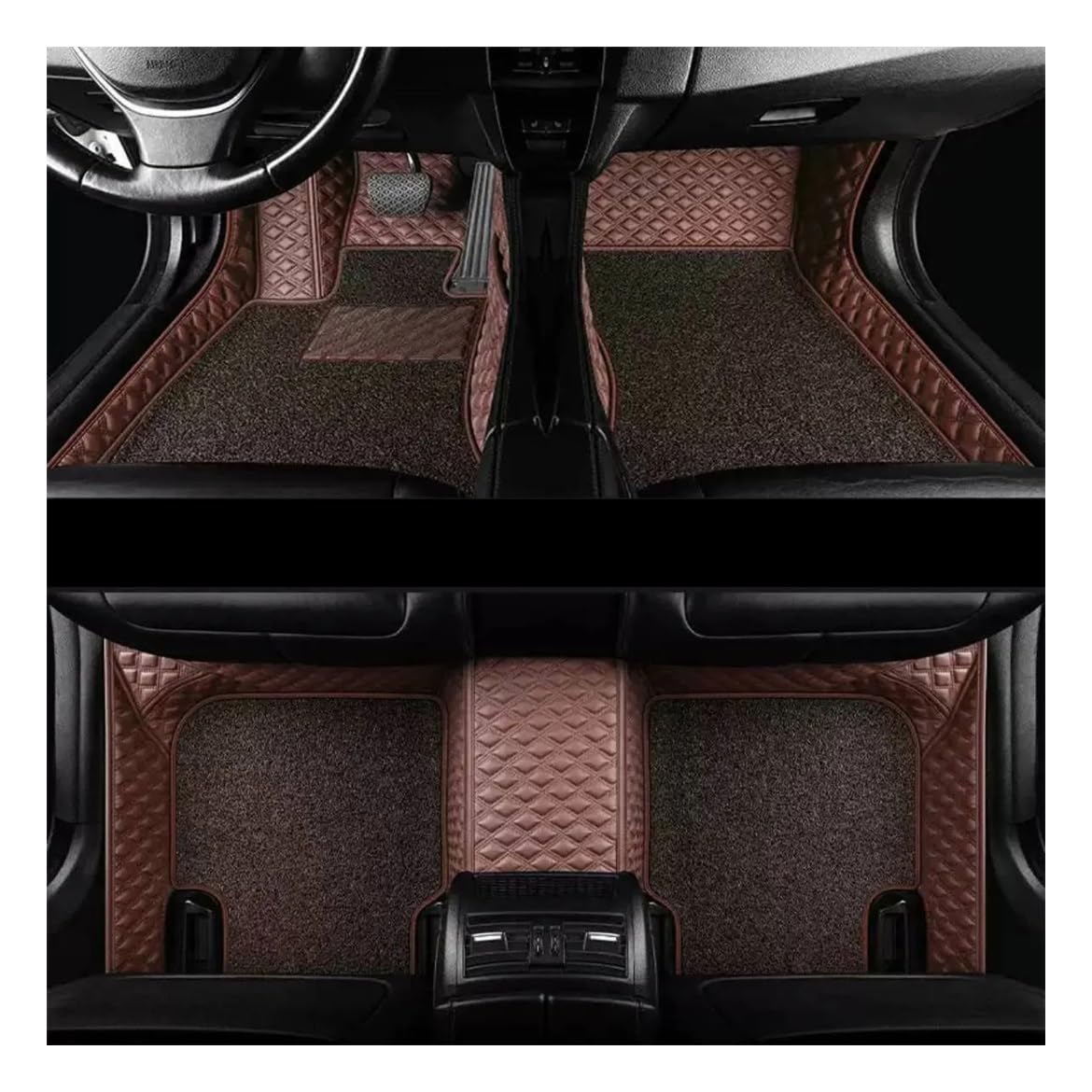 Automatten der Serie Auto-Fußmatten Auto-Fußmatten Benutzerdefinierte Auto-Fußpolster Auto-Teppichbezug Innenausstattung Für Peugeot für 408 2010 2011 2012 2013(Brown-01) von DEAVER