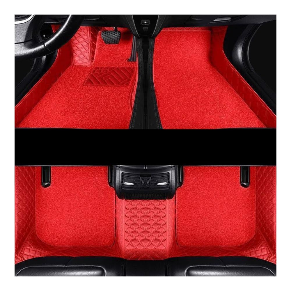 Automatten der Serie Auto-Fußmatten Auto-Fußmatten Benutzerdefinierte Auto-Fußpolster Auto-Teppichbezug Innenausstattung Für Peugeot für 408 2010 2011 2012 2013(Red) von DEAVER