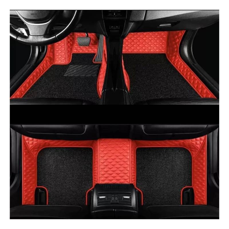 Automatten der Serie Auto-Fußmatten Auto-Fußmatten Benutzerdefinierte Auto-Fußpolster Auto-Teppichbezug Innenausstattung Für Peugeot für 408 2010 2011 2012 2013(Red-02) von DEAVER