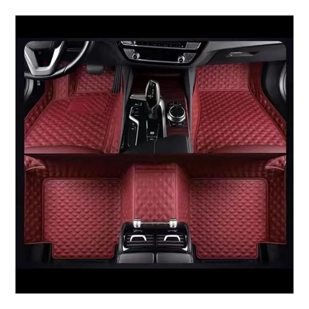 Automatten der Serie Auto-Fußmatten Auto-Fußmatten Benutzerdefinierte Auto-Fußpolster Auto-Teppichbezug Innenausstattung Für Peugeot für 408 2010 2011 2012 2013(Wine Red-01) von DEAVER