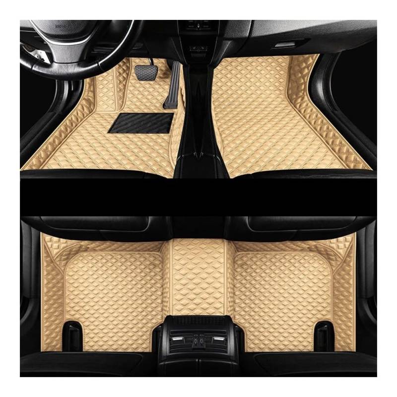 Automatten der Serie Auto-Fußmatten Für Mitsubishi Für ASX 2013 2014 2015 2016 2017 2018 2019 benutzerdefinierte Auto-Fußpolster Teppichbezug Innenraum(Beige-01) von DEAVER