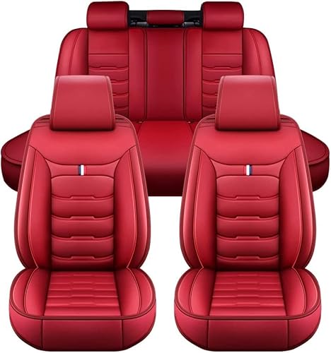 DEBAO Auto Sitzbezüge Set Autositzbezüge für Audi A4 Avant 2010 2011 2012 2013 2014, Vorne Und Hinten Leder Auto-Schonbezüge Wasserdicht Sitzschoner Zubehör,Red von DEBAO