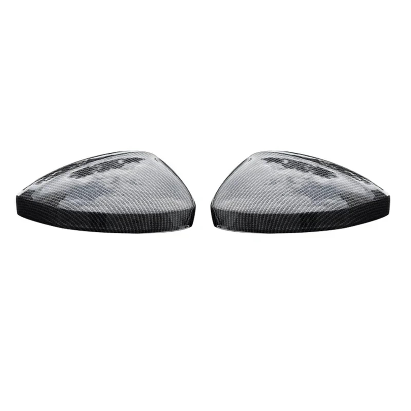 Rückspiegelkappen 2 Stück schwarze Seitenspiegelkappen für V┐W Tiguan Allspace L MK2 2017 2018 2019 2020 (glänzend Perlschwarz)(Carbon fiber pattern) von DEBLAN
