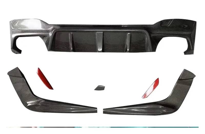 Auto Heckspoiler Flügel Für 5 Serie M5 F90 G30 G38 530i 540i Carbon Faser Auto Heckschürze Diffusor Hinten Splitter Spoiler Zurück Lip Shunt Körper Kit(3D with lights CF) von DECFOIKN