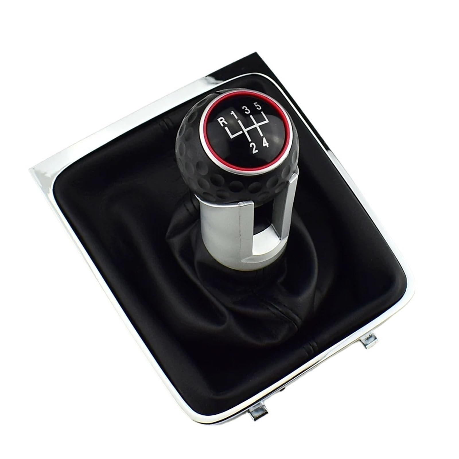 Auto-Schaltknauf Für VW Für Passat B6 2005 2006 2007 2008 2009 2010 2011 5 6 Gang Auto Schaltknauf Mit Gamasche Kofferraumabdeckung Rahmen(5 speed) von DECFOIKN