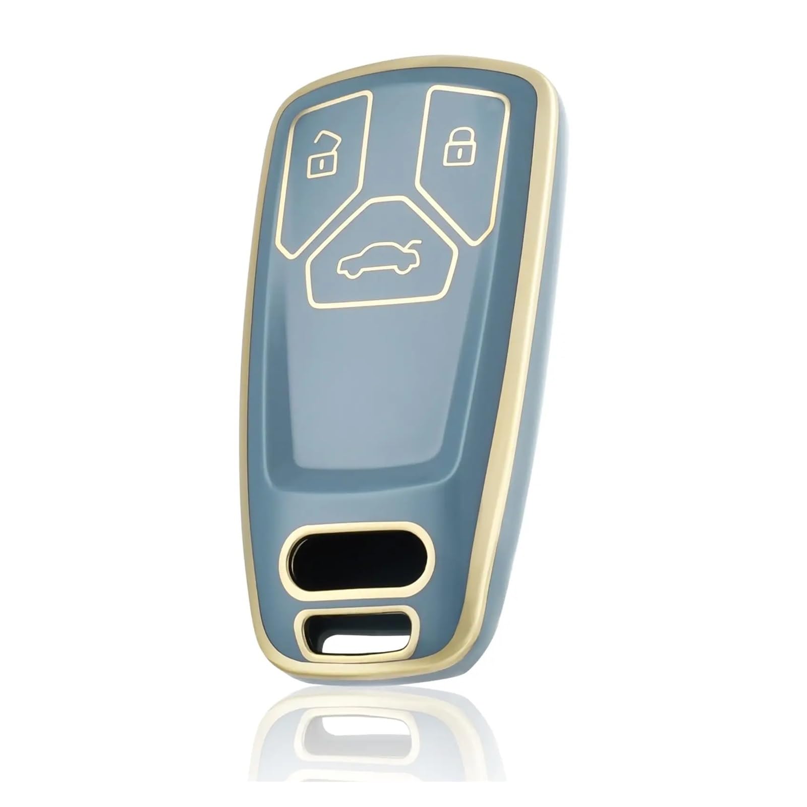 Auto Schlüsselgehäuse Für A4 B9 A5 A6 8S 8W Q5 Q7 4M S4 S5 S7 TT TTS TFSI RS TPU Auto Fernbedienung Schlüssel Fall Abdeckung ShellProtector Schlüsselbund(Blue Gold) von DECFOIKN