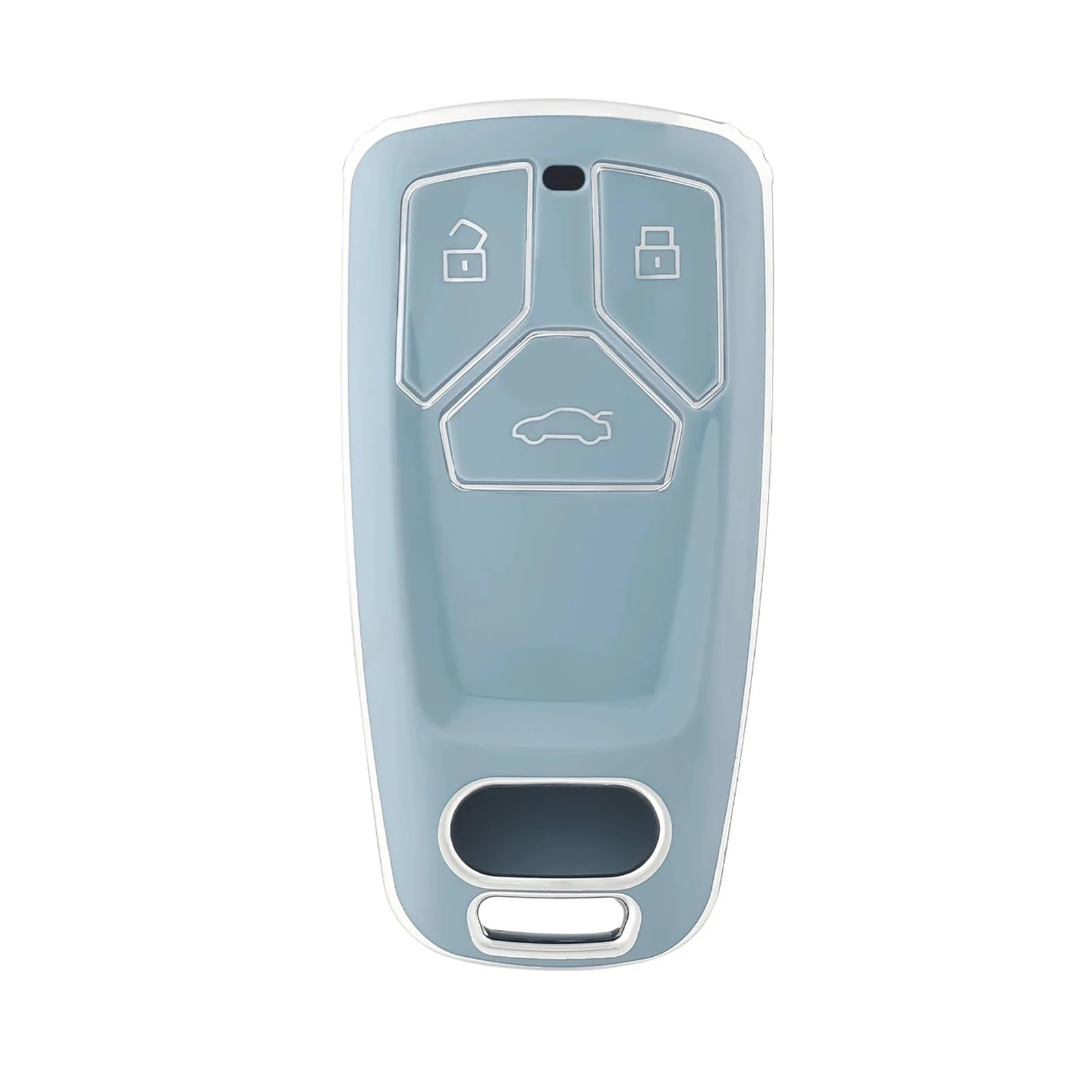 Auto Schlüsselgehäuse Für A4 B9 A5 A6 8S 8W Q5 Q7 4M S4 S5 S7 TT TTS TFSI RS TPU Auto Fernbedienung Schlüssel Fall Abdeckung ShellProtector Schlüsselbund(Blue Silver) von DECFOIKN