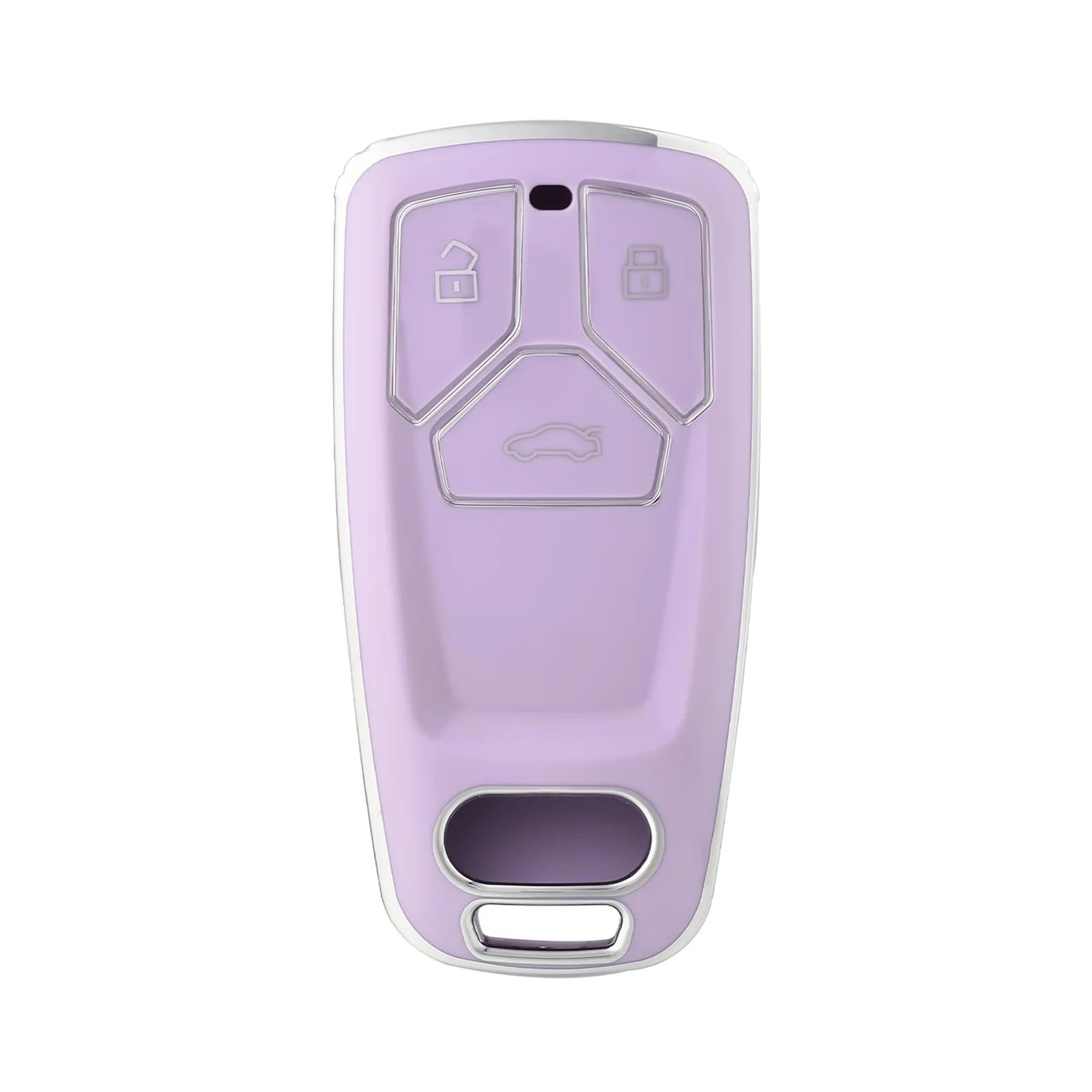 Auto Schlüsselgehäuse Für A4 B9 A5 A6 8S 8W Q5 Q7 4M S4 S5 S7 TT TTS TFSI RS TPU Auto Fernbedienung Schlüssel Fall Abdeckung ShellProtector Schlüsselbund(Purple Silver) von DECFOIKN