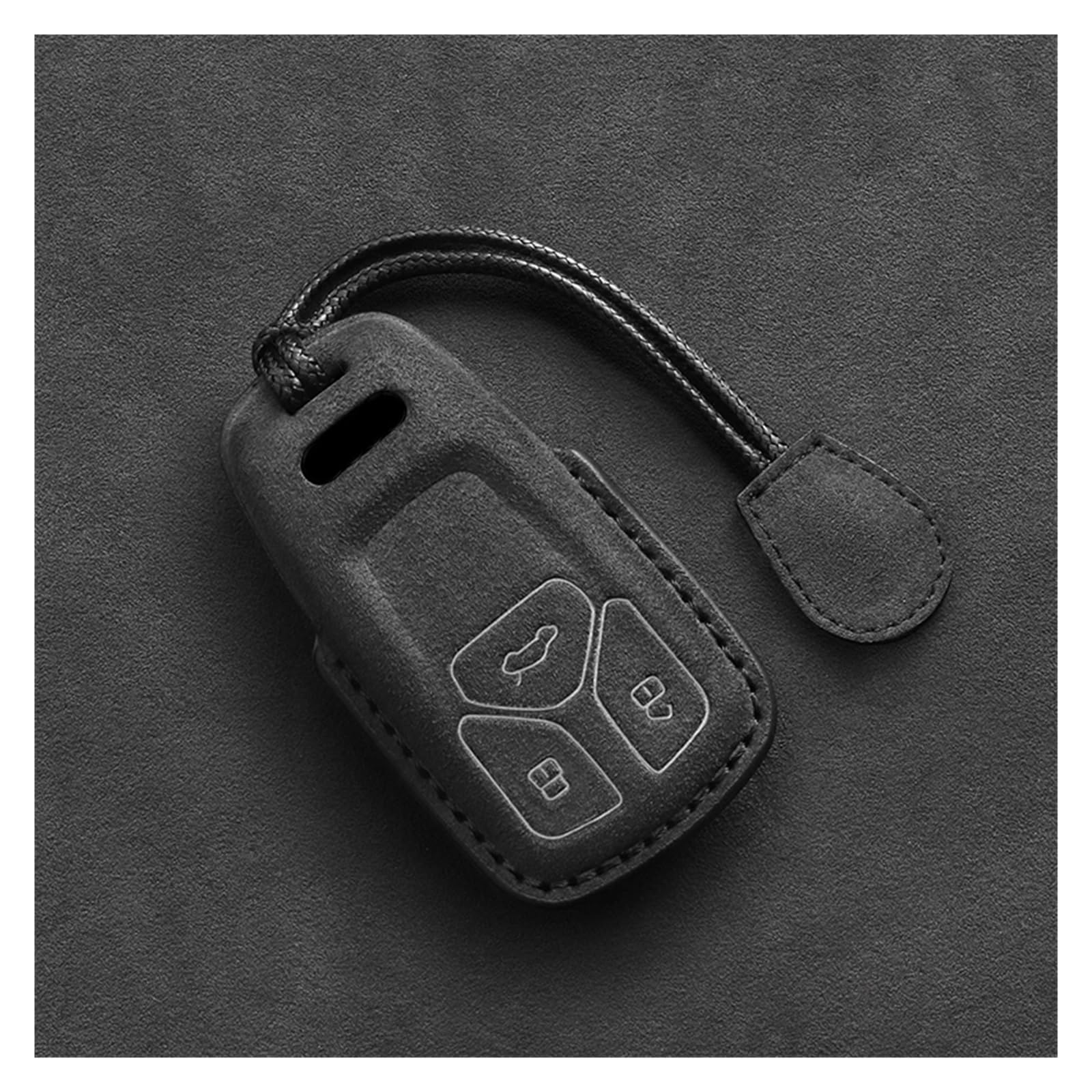 Auto Schlüsselgehäuse Für A6 A4 A5 A7 A8 C8 Q8 8S 8W Q7 B9 4M S5 S4 S7 D5 TT TTS TFSI E-Tron Auto Schlüssel Fall Fob Schlüsselbund Wildleder Zubehör(Style B) von DECFOIKN