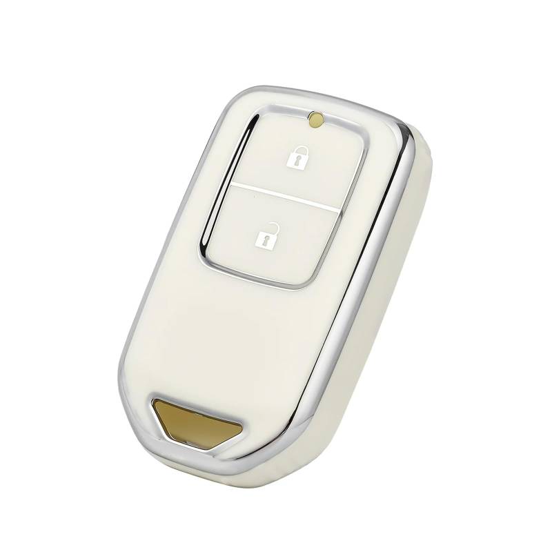 Auto Schlüsselgehäuse Für Accord EX EXL Civic CRV Hrv Pilot Ridgeline Pocketor Weiche TPU Auto Remote Key Fob Abdeckung Fall Auto Schlüssel Fall 2 Tasten(White Silver) von DECFOIKN