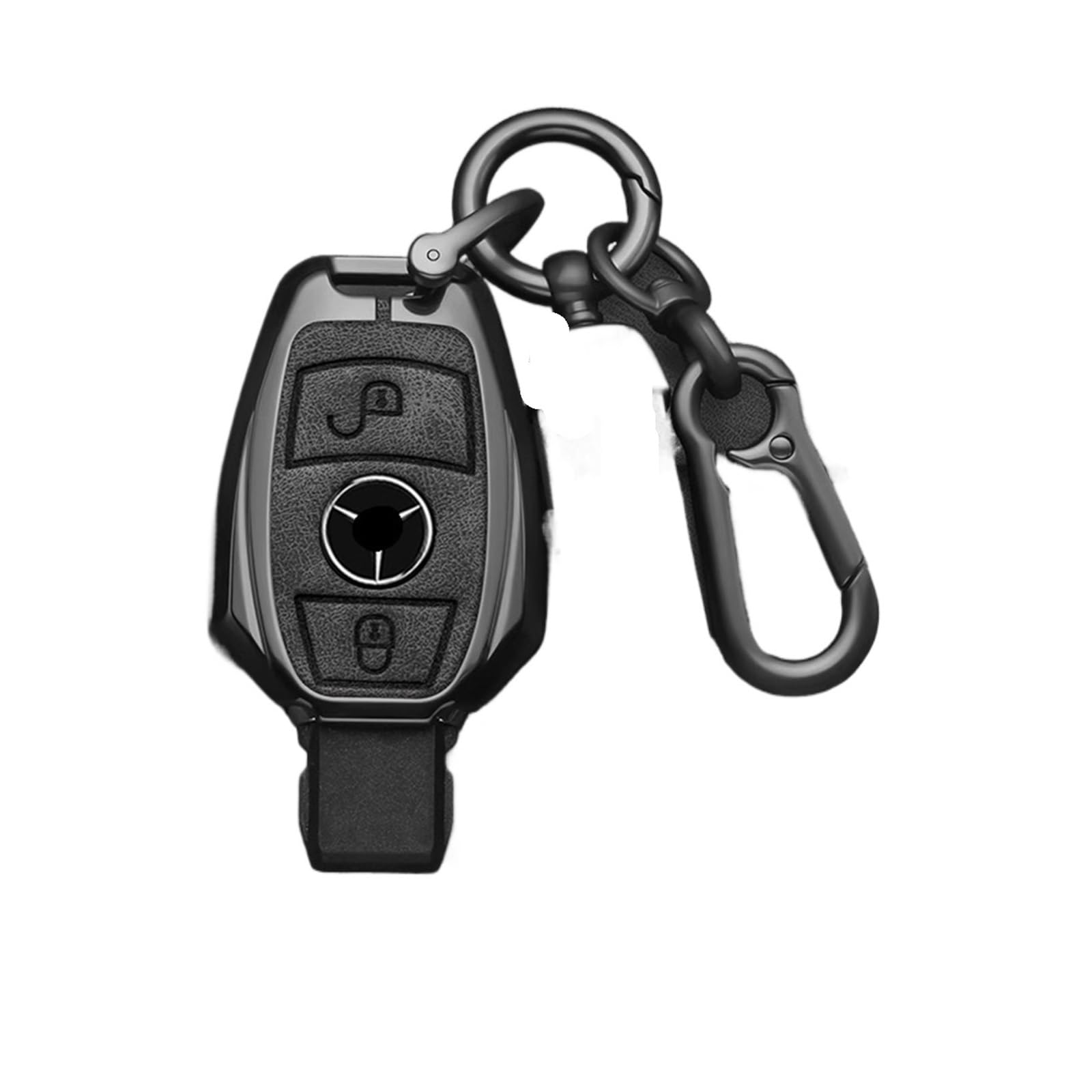 Auto Schlüsselgehäuse Für Benz A B C E G Klasse C200 C300 E350 W205 E260L GLK A45 AMG BGA Legierung Stil Auto Schlüssel Fall Abdeckung Shell Fob(C Gray) von DECFOIKN