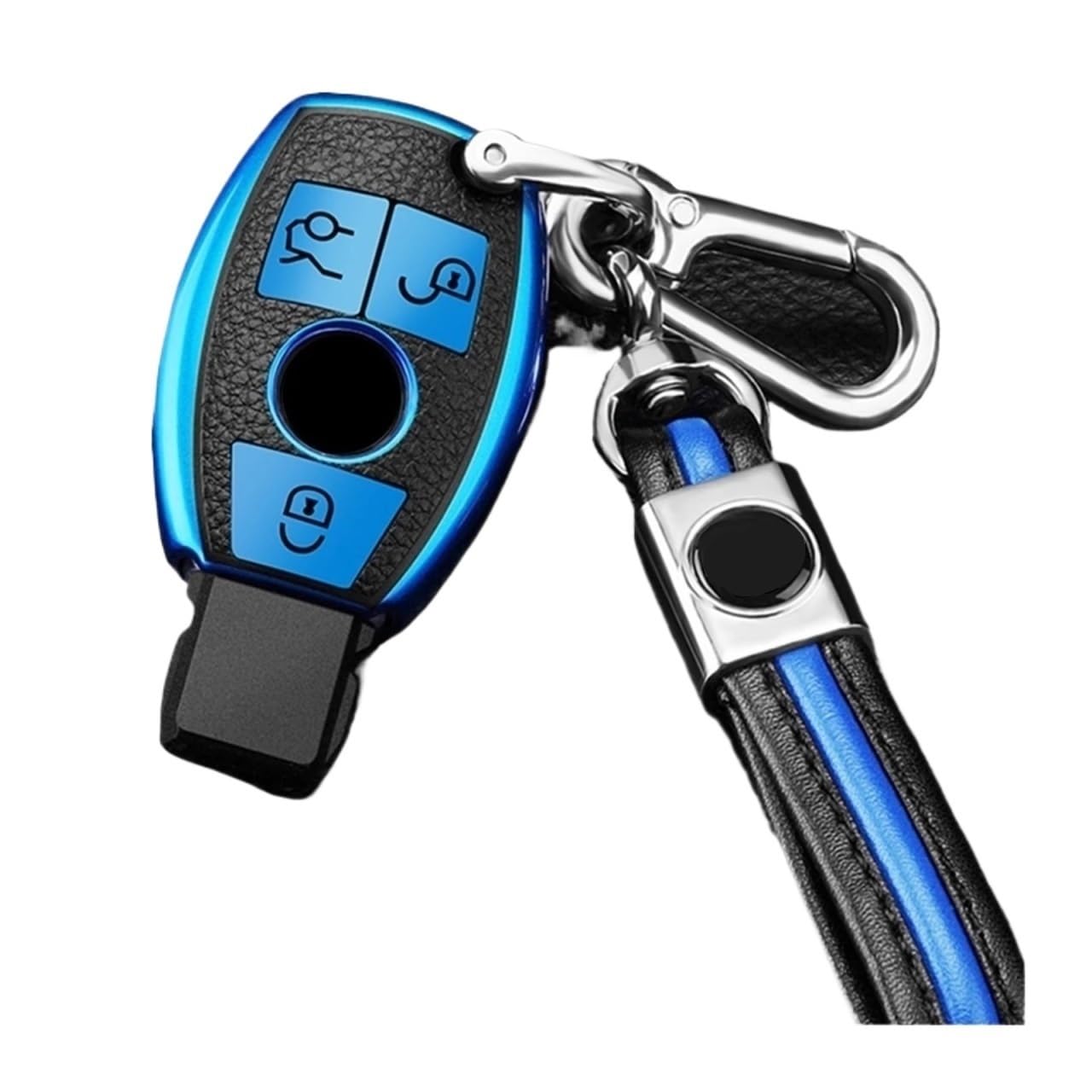 Auto Schlüsselgehäuse Für Benz ABCE GL S GLA GLK CLS Klasse AMG W204 W205 W212 W463 W176 TPU Auto Schlüssel Fall Abdeckung Shell Halter(Blue Keychain) von DECFOIKN