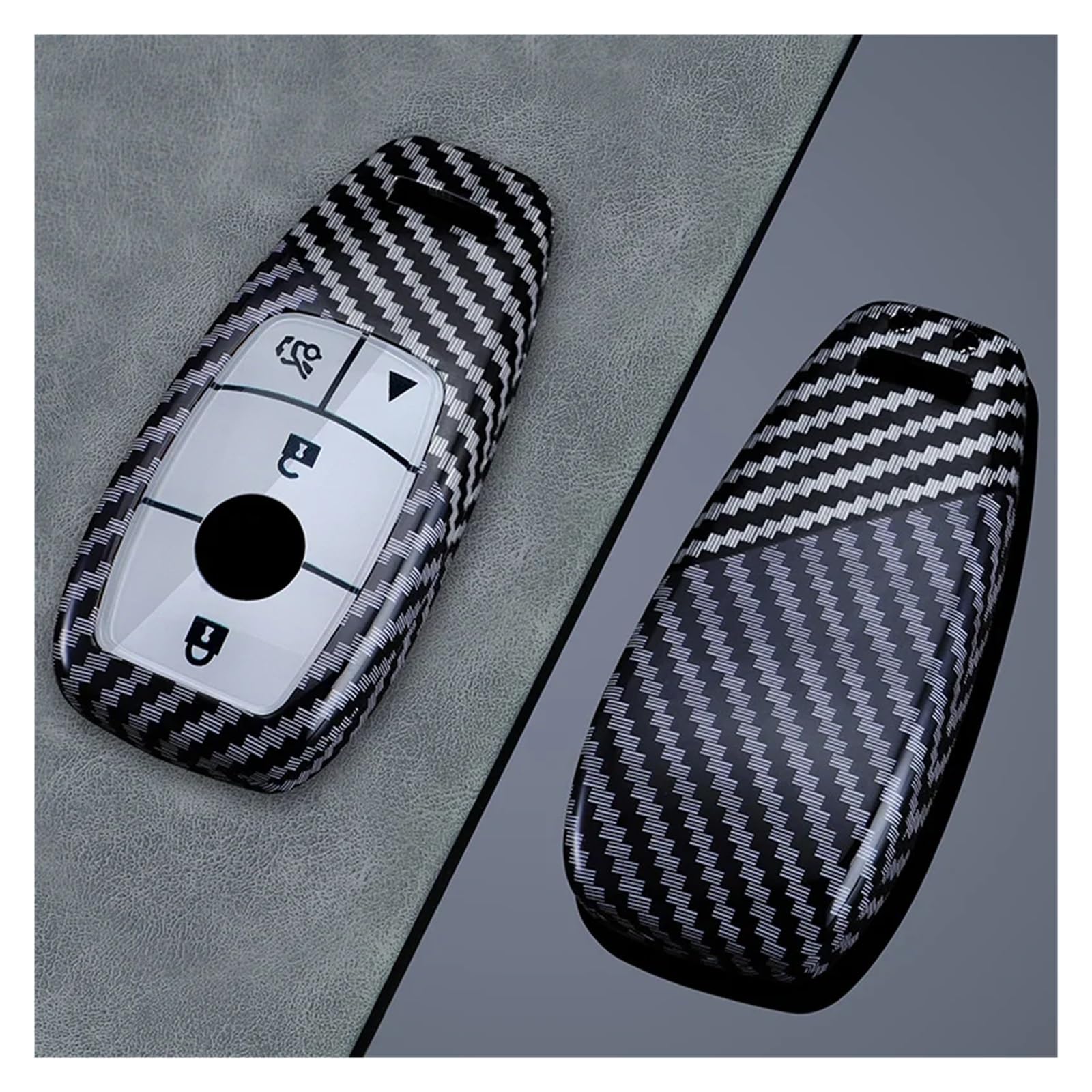 Auto Schlüsselgehäuse Für Benz ACESG Klasse GLC CLE CLA GLS AMG W205 W213 W222 3/4 Tasten Autoschlüssel Fall Abdeckung Shell Schlüsselanhänger(4 Buttons White) von DECFOIKN