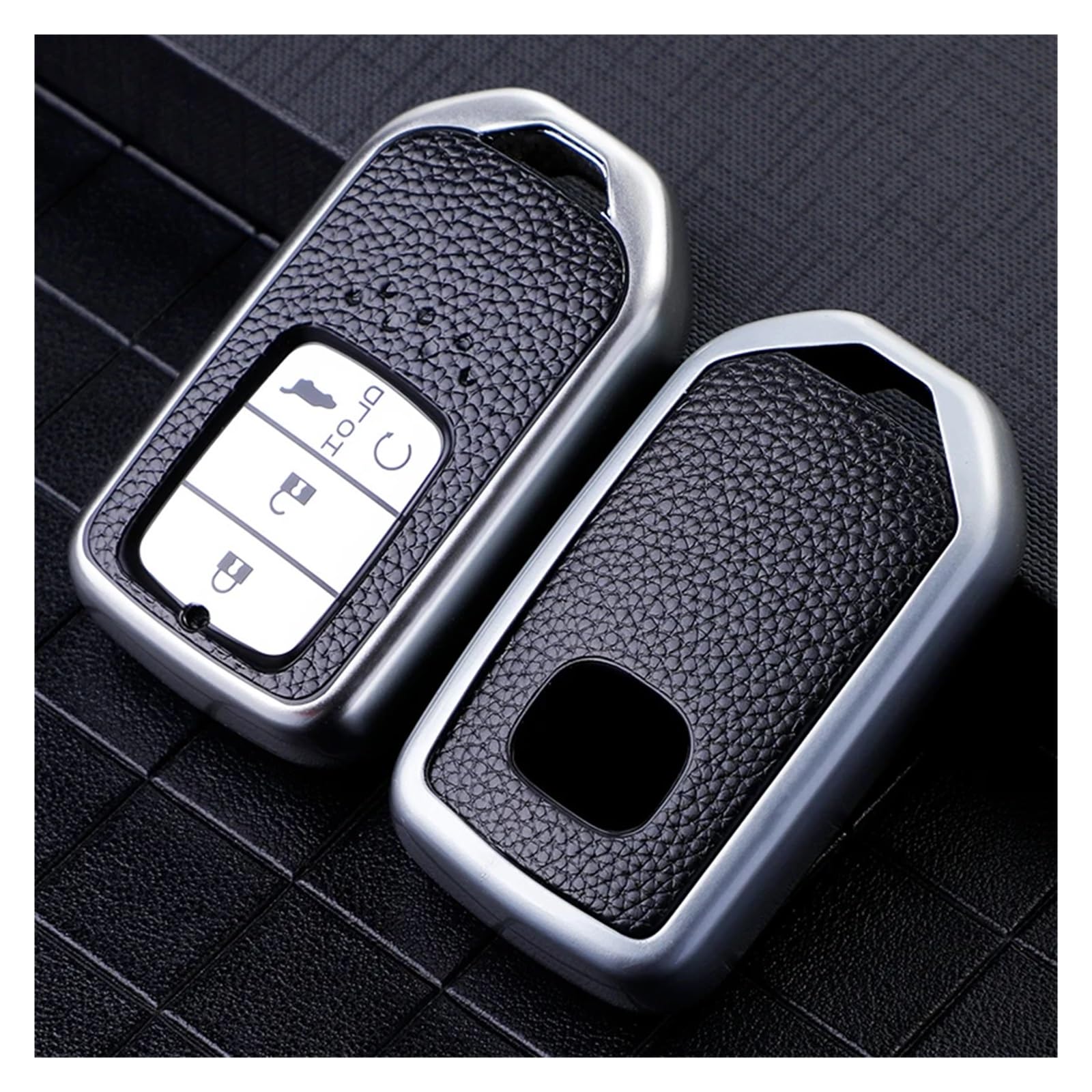 Auto Schlüsselgehäuse Für CRV Accord Civic Vezel XRV URV HRV Pilot Schlüssel Schutz Halter Shell TPU Auto Smart Key Cover Fall Fob(Silver) von DECFOIKN