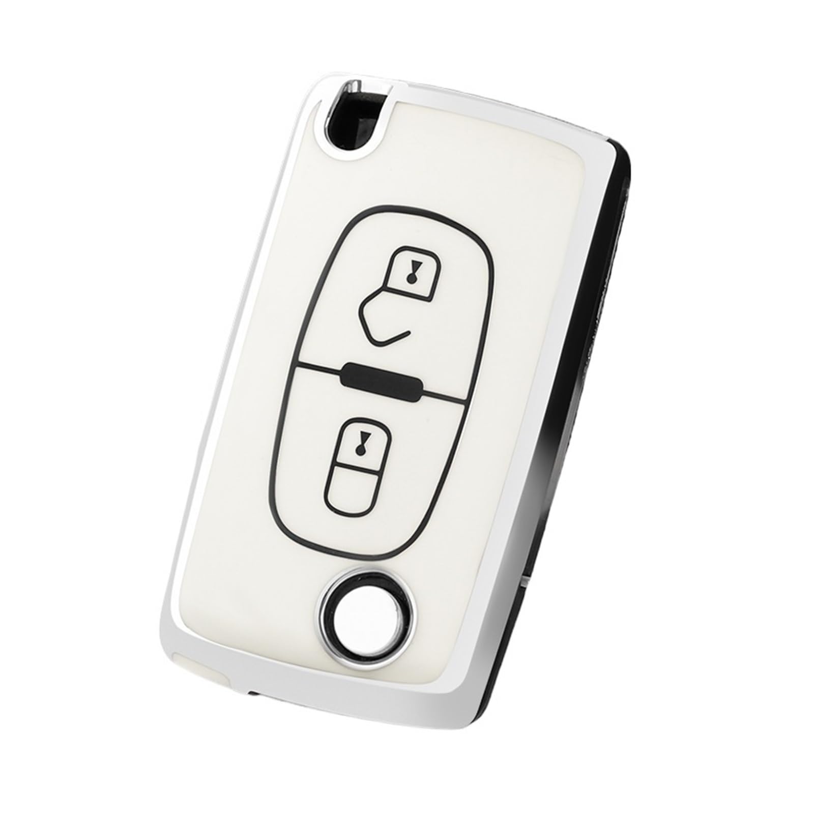 Auto Schlüsselgehäuse Für Citroen Berlingo C3 Picasso 2009 2010 2011-2016 Schlüssel Kette Zubehör TPU Auto Fernbedienung Schlüssel Fall Abdeckung(White) von DECFOIKN