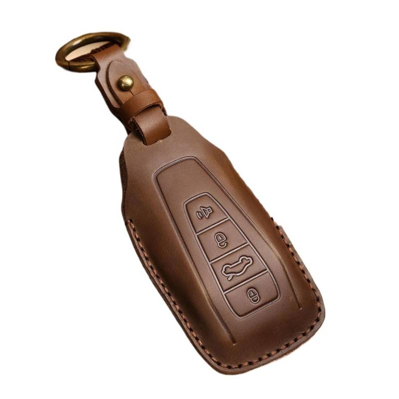 Auto Schlüsselgehäuse Für Geely Coolray X6 Emgrand Global Hawk GX7 Fernbedienung Zubehör Auto-Styling Schlüsselbund Auto Key Fob Abdeckung Fall Shell Halter Set(Brown) von DECFOIKN